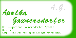 apolka gaunersdorfer business card
